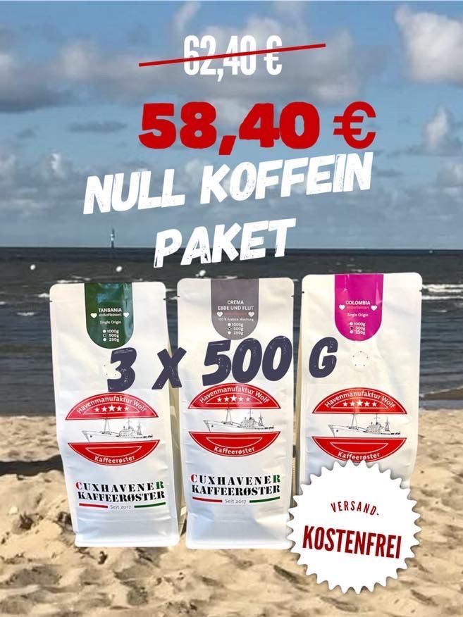 Null Koffein-Paket - 3 x 500 g