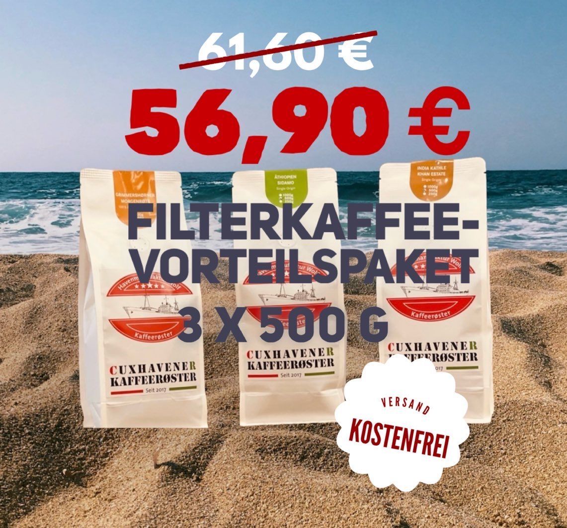 Filterkaffee Vorteilspaket, 1,5 kg - versandkostenfrei Filterkaffee Vorteilspaket, 1,5 kg - versandkostenfrei