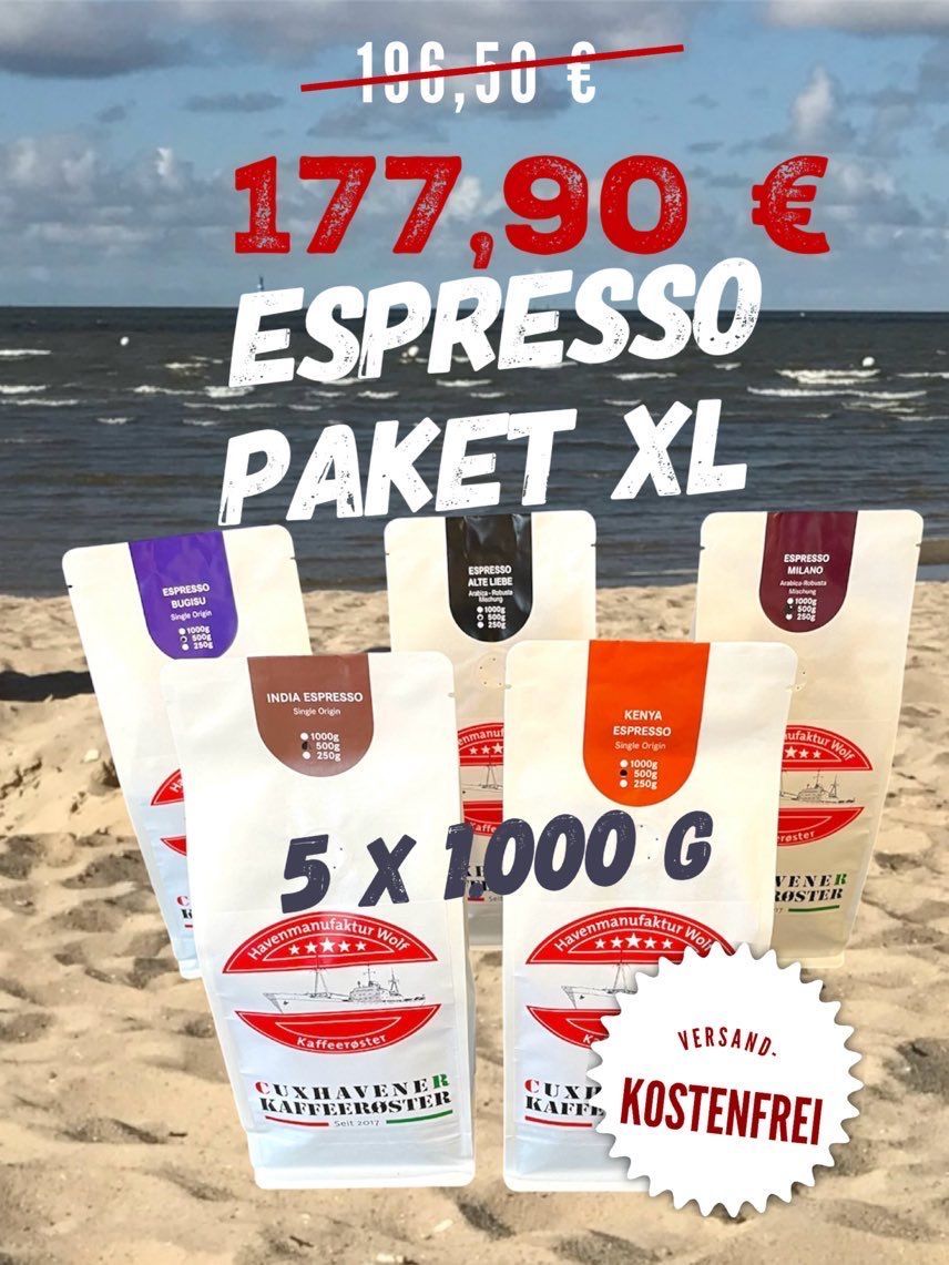 Espresso Paket XL - 5 x 1 kg Espresso Paket XL - 5 x 1 kg
