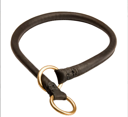 Round Leather Choke Collar -HANDMADE