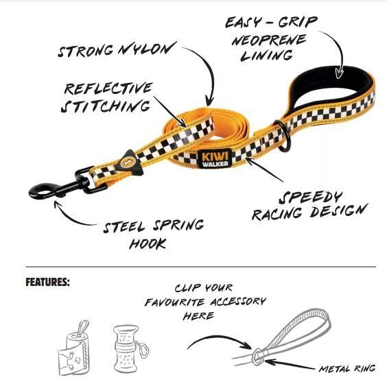 Kiwi Walker DOG LEASH - Orange