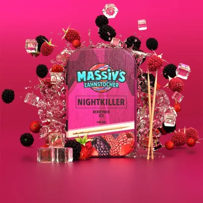 Massiv&#39;s Zahnstocher (100 Stück) mit Geschmack - Nightkiller (Berrymix Ice)