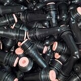 Peach Teat Black Threaded (Bulk Packaged) 500 Pieces