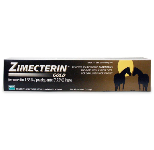 Zimecterin Gold Paste Ivermectin Paziquantel Tube