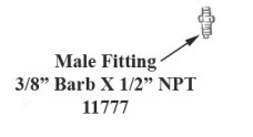 Trojan Male Fitting 3/8&quot; Barb x 1/2&quot; NPT #11777