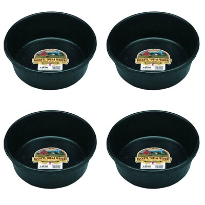 Little Giant DuraFlex Rubber Feed Pan - 4 Quarts - 4 pack