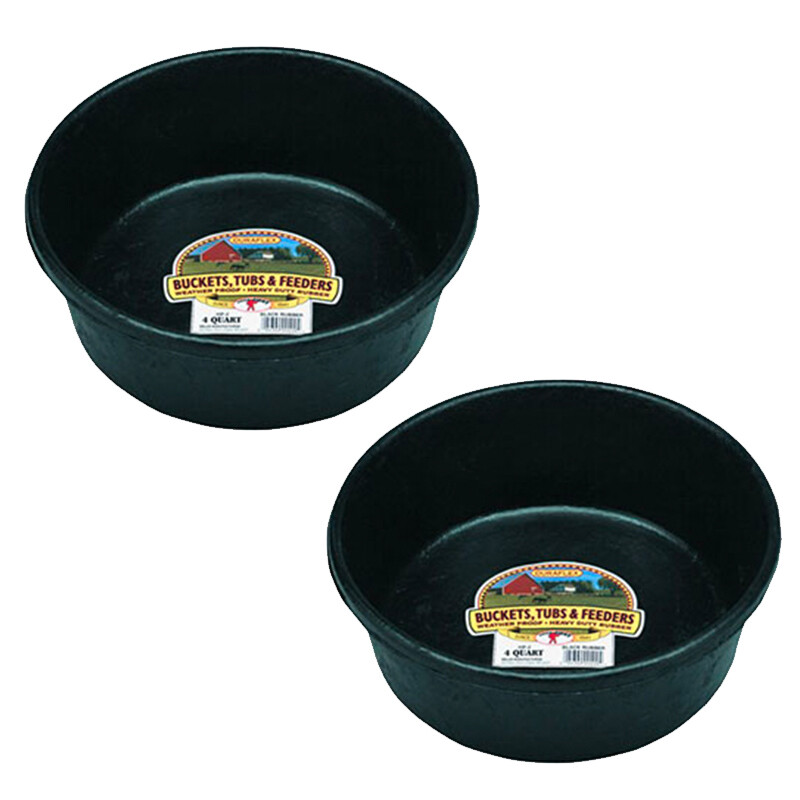 Little Giant DuraFlex Rubber Feed Pan - 4 Quarts - 2 pack