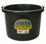 Miller Manufacturing Light-Duty Rubber Pail - black - 8 Quart