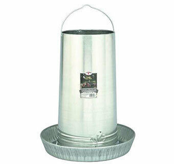 Miller MFG Hanging Metal Poultry Feeder with Pan - 40 LB