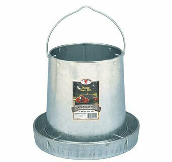 Miller MFG Hanging Metal Poultry Feeder &amp; Pan - 12 LB Capacity