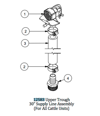 Ritchie 12583 Upper Trough 30&quot; Supply Line Assembly