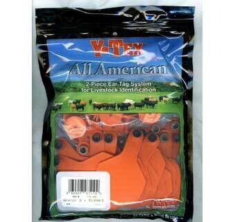Y-Tex All-American 2-Piece 3-Star Cow &amp; Calf Ear Tags Orange Medium