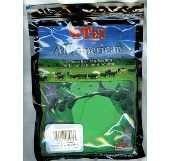Y-Tex All-American 2-Piece 3-Star Cow & Calf Ear Tags Green Medium, Blank 25 Count