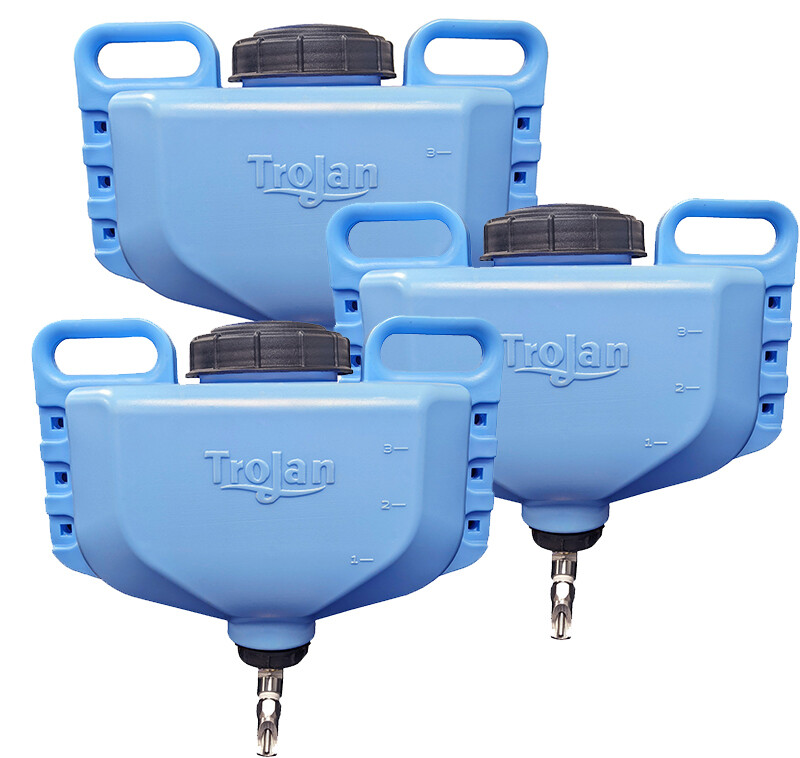 Trojan Corner Mount Pen Waterer 4 gallon 3 pack Package
