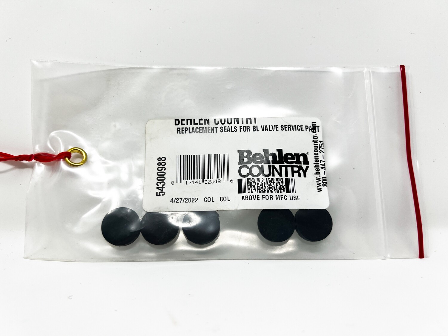 Behlen Country MC Valve Rubber Seal replacement 5/pack