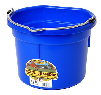Miller Manufacturing Flat Back Plastic Bucket - blue - 8 Quart