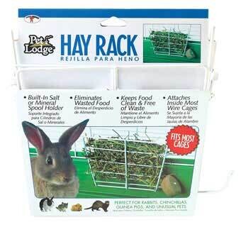 Pet Lodge Wire Rabbit Hay Rack - white metal