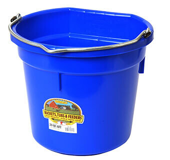 Miller MFG Flat Back Plastic Bucket - blue 20 Quart