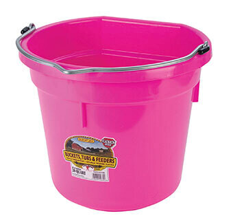Miller MFG Flat Back Plastic Bucket - Hot Pink 20 Quart