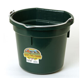 Miller MFG Flat Back Plastic Bucket - Green 20 Quart