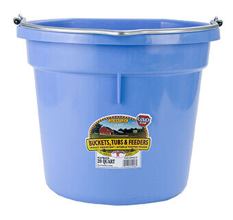 Miller MFG Flat Back Plastic Bucket - Berry blue 20 Quart
