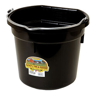 Miller MFG Flat Back Plastic Bucket - Black 20 Quart
