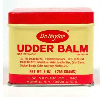 Dr. Naylor udder balm 9 ounce container