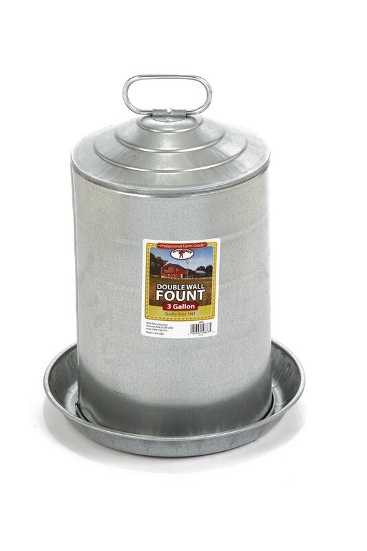 Double Wall Mount Poultry Fount - 3 Gallons, part 9833