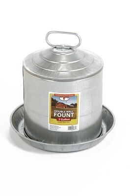 Double Wall Mount Poultry Fount - 2 Gallons, part 9832