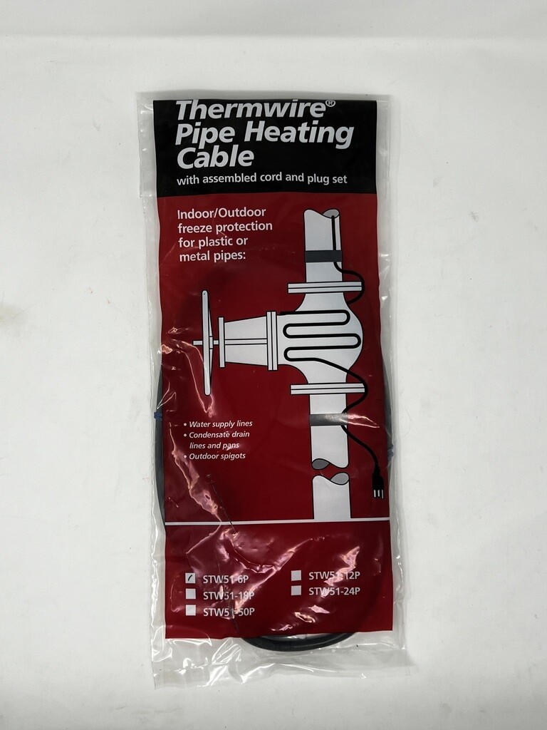 Chromalox Thermwire Pipe Heating Cable STW51-6P-393369 6&#39; Cord Set