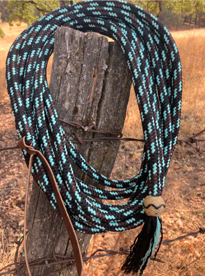 Buckaroo Leather - Yacht braid mecate with rawhide button