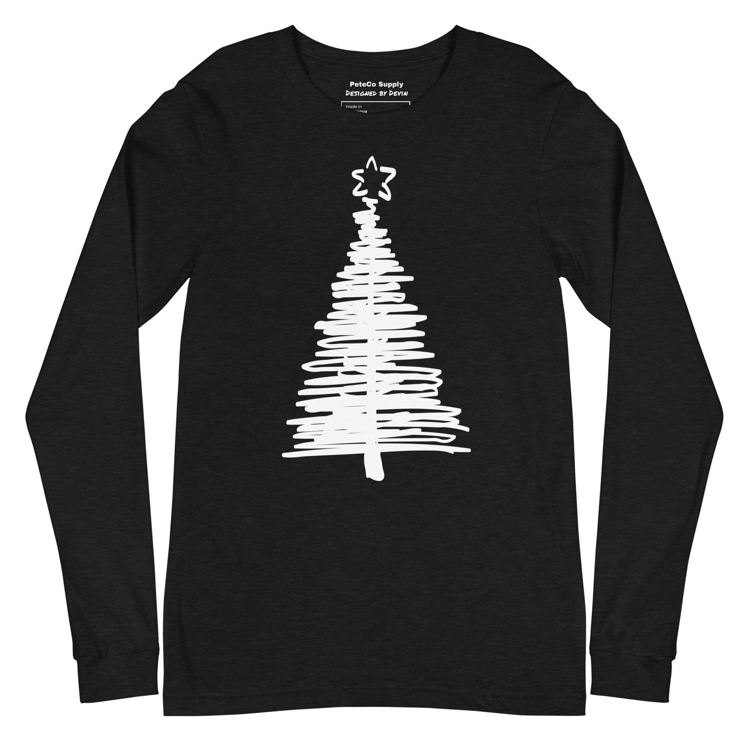 PeteCo Christmas Tree Unisex Long Sleeve Tee - Variety of Colors