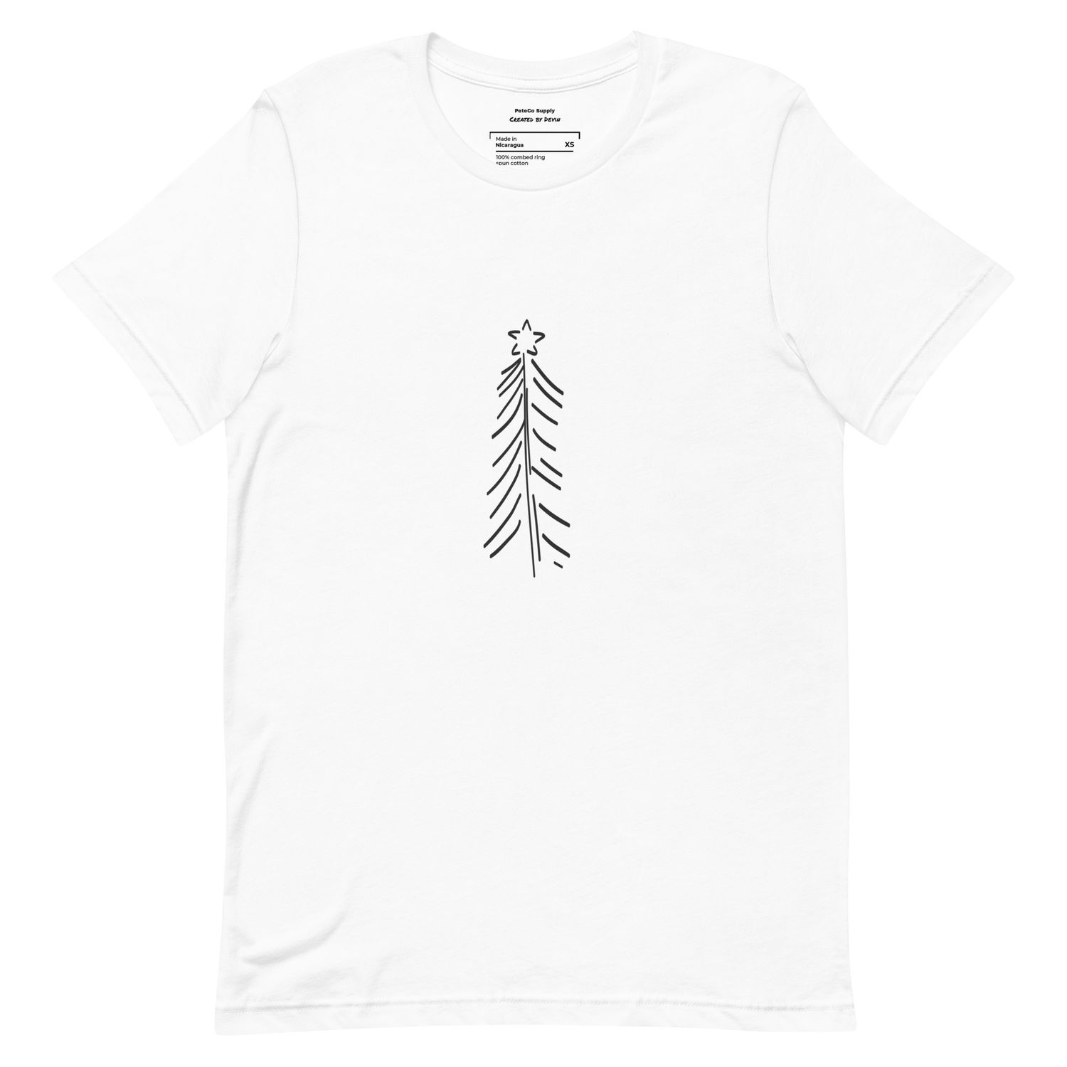PeteCo Christmas Tree Basic Tee -Pencil Tree