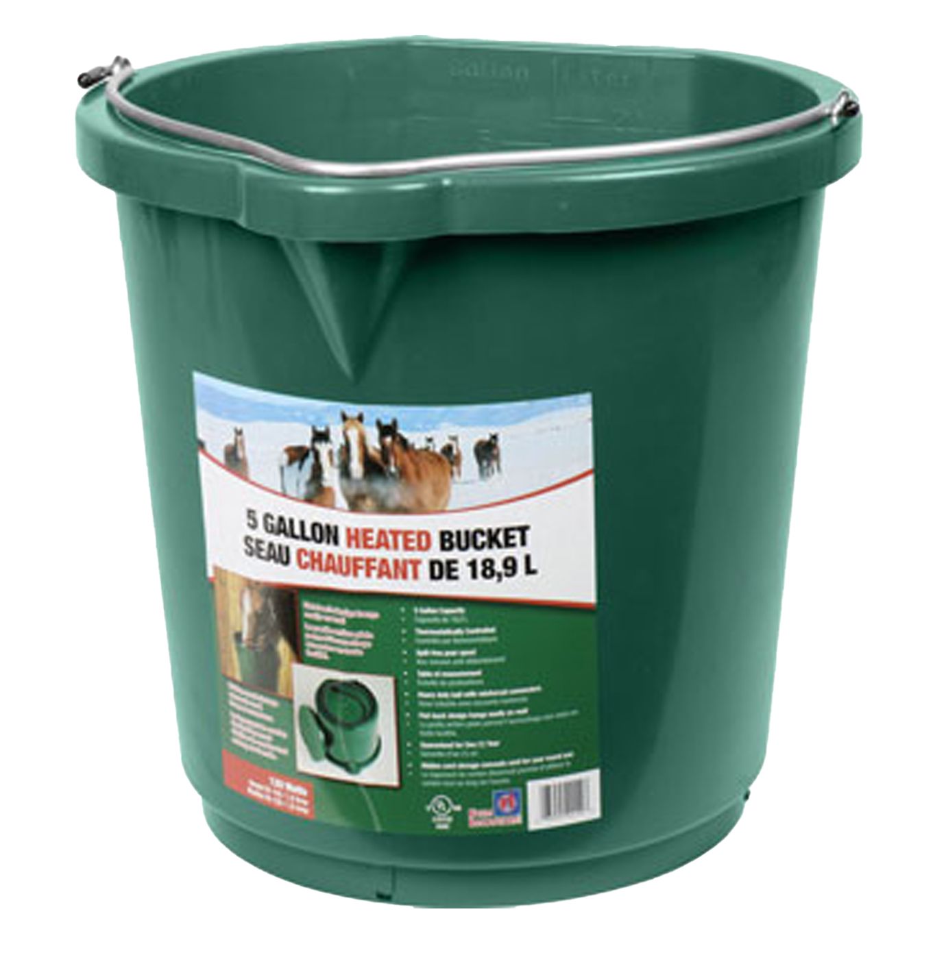 Farm Innovators Bucket Flat Back Heated 5 Gallon Bucket FB-120