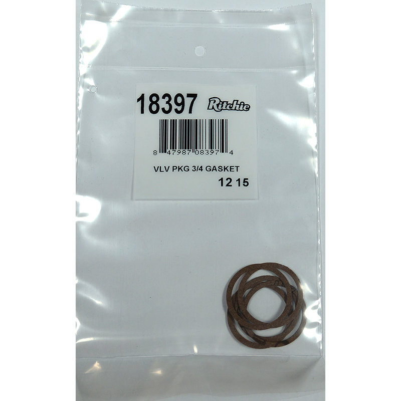 Ritchie 3/4&quot; valve gasket 18397 set of 5 gaskets