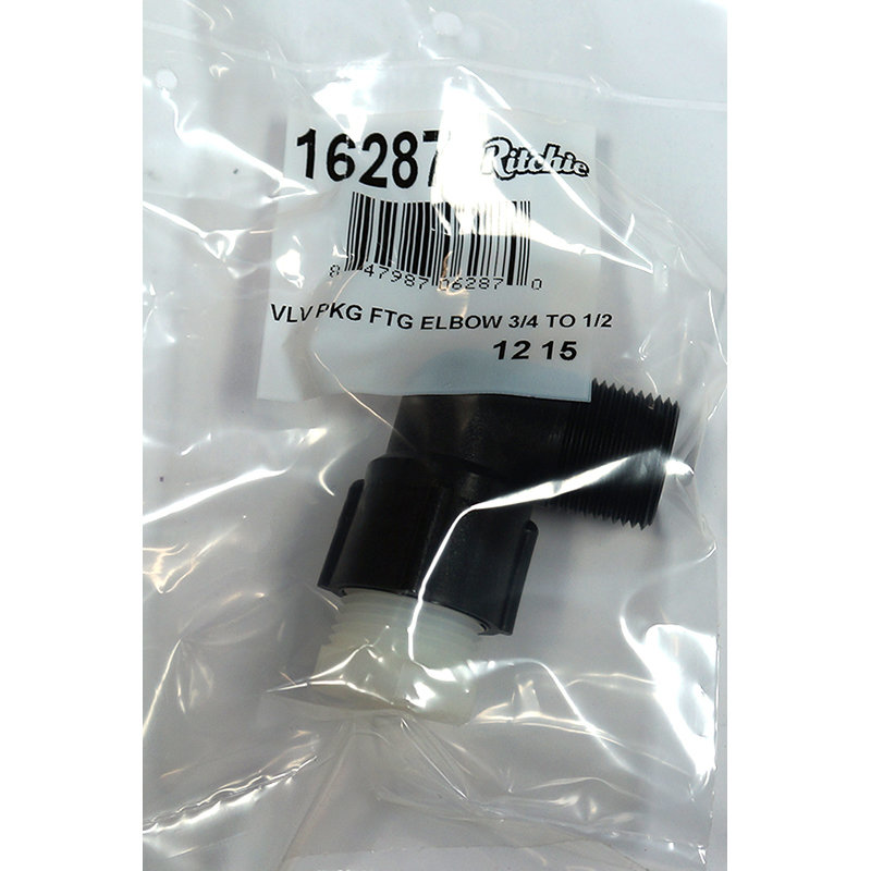 Ritchie Valve Package Fitting with Elbow 3/4&quot; to 1/2&quot; #16287
