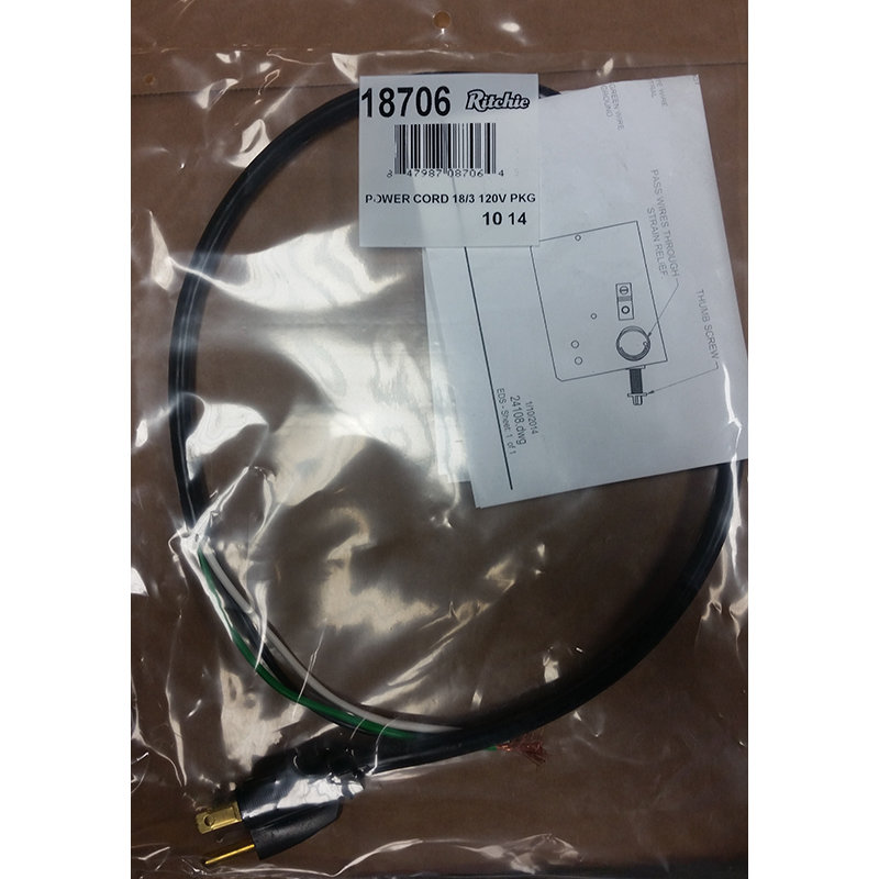 Ritchie Power cord 18/3 120V Package #18706