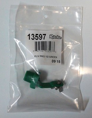 Ritchie 1/2" Green Valve #13597 – High-Pressure Replacement Valve for Automatic Waterers