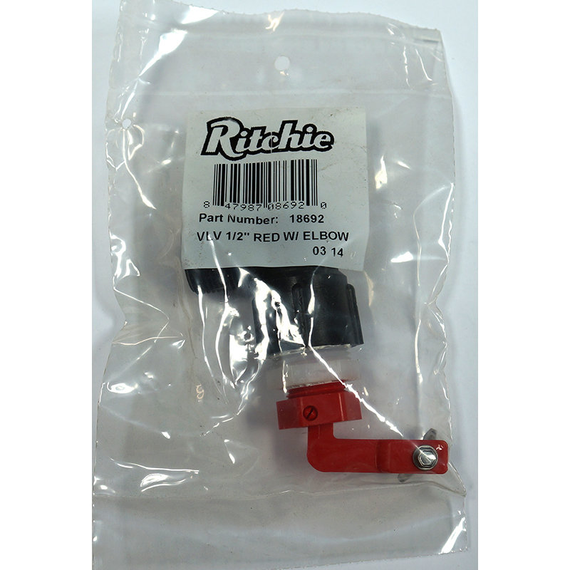 Ritchie Red 1/2&quot; Valve Package with elbow #18692