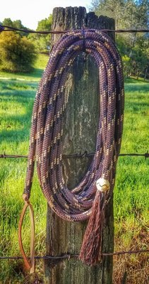 Buckaroo Leather - Yacht braid mecate with rawhide button