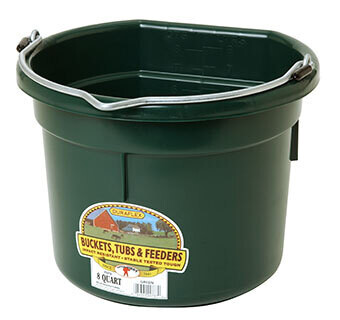 Miller Manufacturing Flat Back Plastic Bucket Case of 6 - Green - 8 Quart