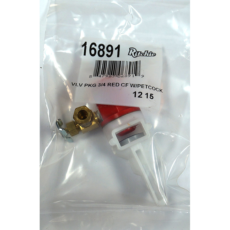 Ritchie 3/4" Red Constant Flow w/Petcock Package #16891