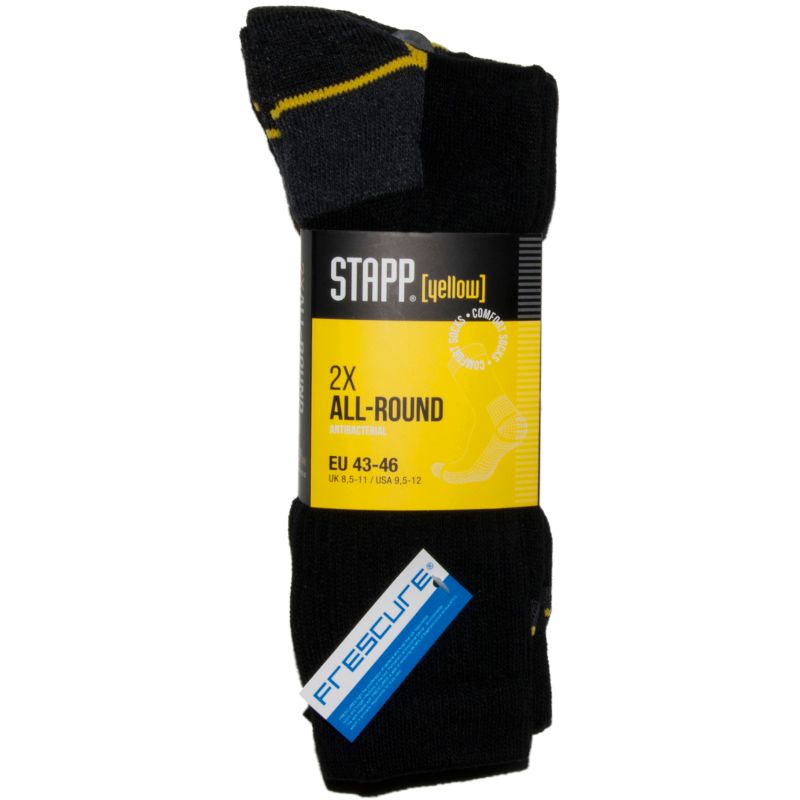 Stapp / Basset / Teckel Stapp Yellow All Round 2-Pack Sokken 4410 699 Zwart, Maat: 42
