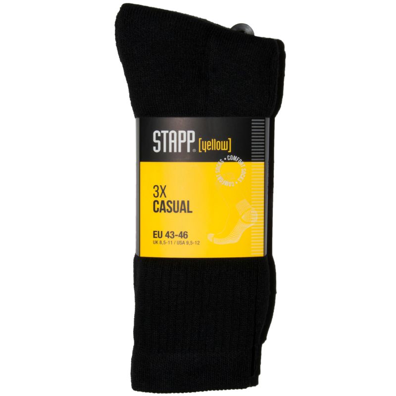 Stapp / Basset / Teckel Stapp Yellow Casual 3-Pack Sokken 4400 699 Zwart, Maat: 42