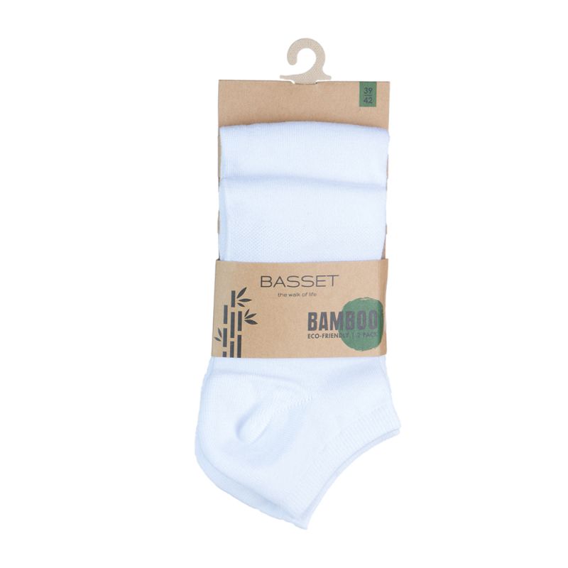 Stapp / Basset / Teckel Bamboo Sneaker Sokken 2-pack 31010 Wit, Maat: 35