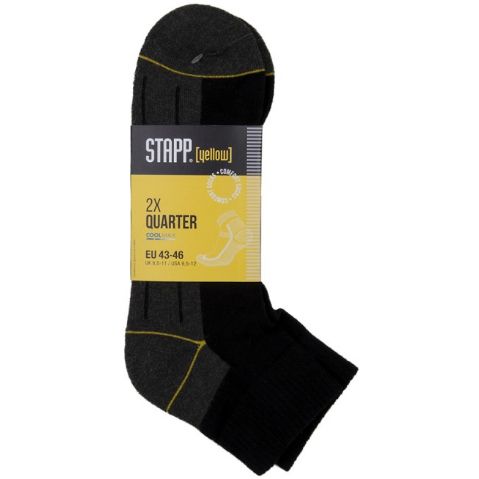 Stapp / Basset / Teckel Stapp Yellow Quarter 2-Pack Sokken 4435 699 Zwart, Maat: 42