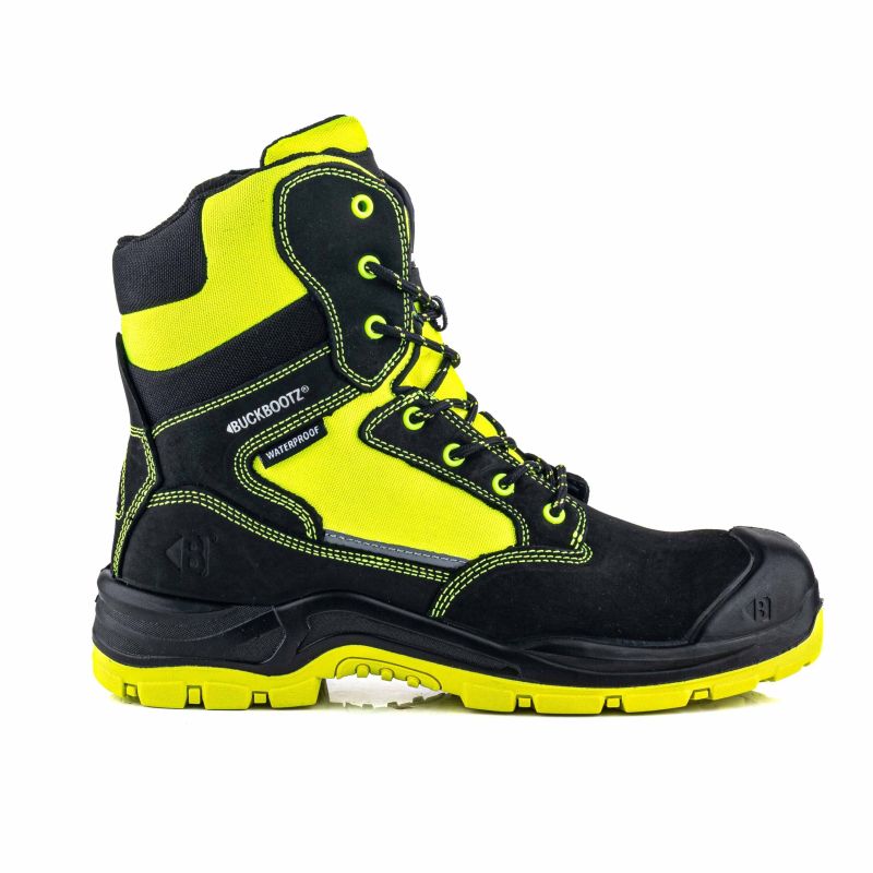 BuckBootz Schoen BVIZ1 Hoog S7S + KN Zwart/Geel hoofdfoto