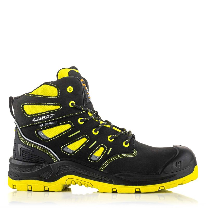 BuckBootz Schoen BVIZ2 Hoog S3 + KN Zwart/Geel hoofdfoto
