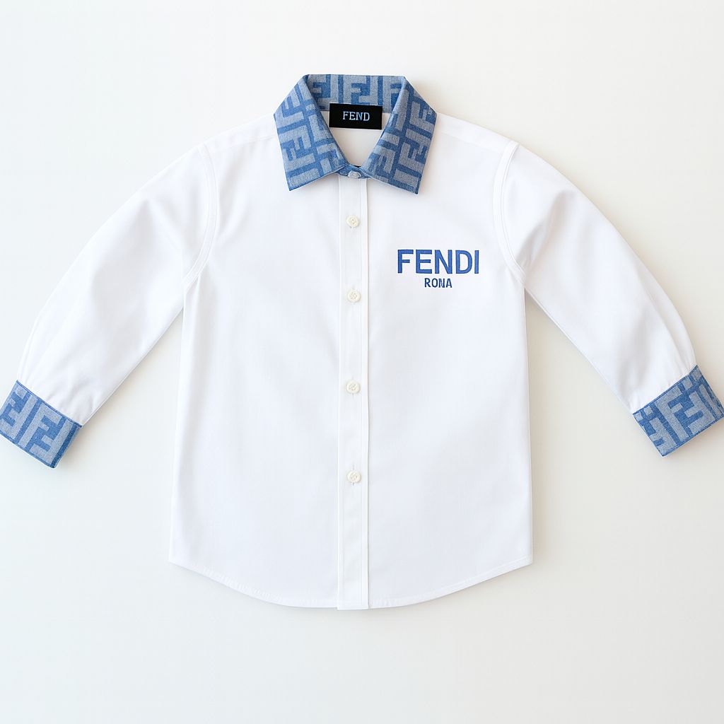 BLUE F TODDLER BUTTON DOWN SHIRT