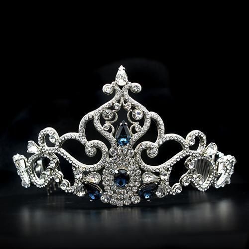LO2110 - Imitation Rhodium Brass Tiaras &amp; Hair Clip with Top Grade Crystal  in Montana